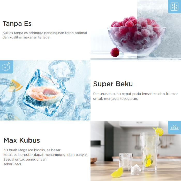 Midea Kulkas Everest 2 Pintu 473 Liter inverter Black - MDRT 611 EVD28ID | MDRT-611-EVD28ID